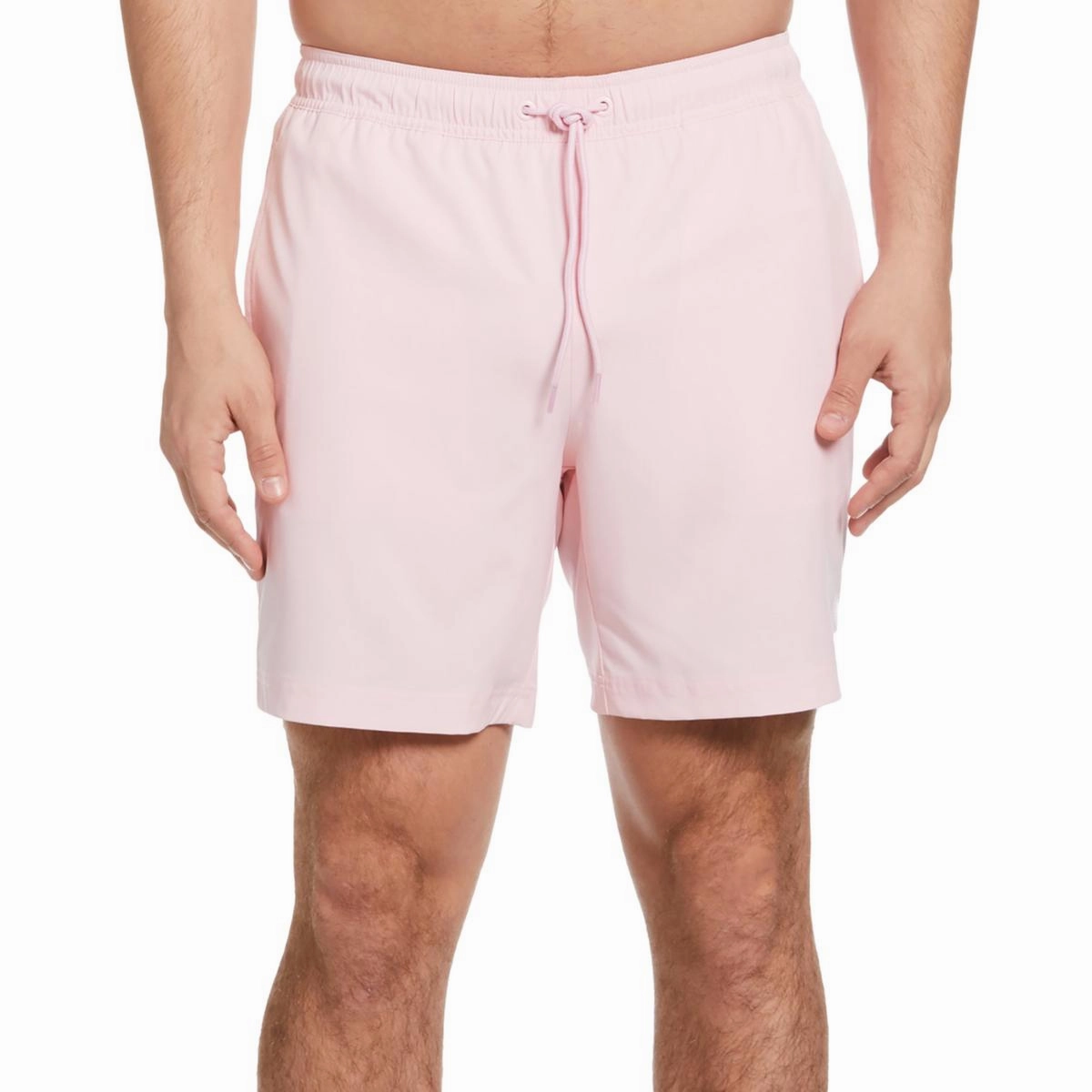 Mens Solid Polyester Swim Trunks