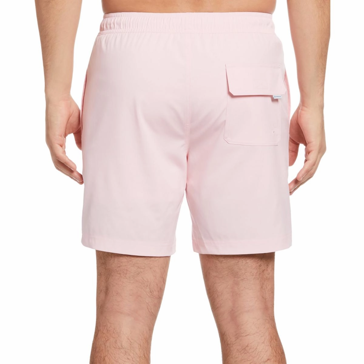 Mens Solid Polyester Swim Trunks