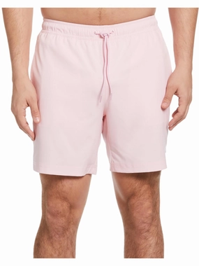 Mens Solid Polyester Swim Trunks