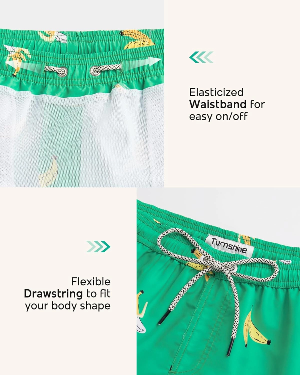 Mens Swim Trunks 7" Quick Dry Bathing Suits with Mesh Lining Printed Shorts Swimwear