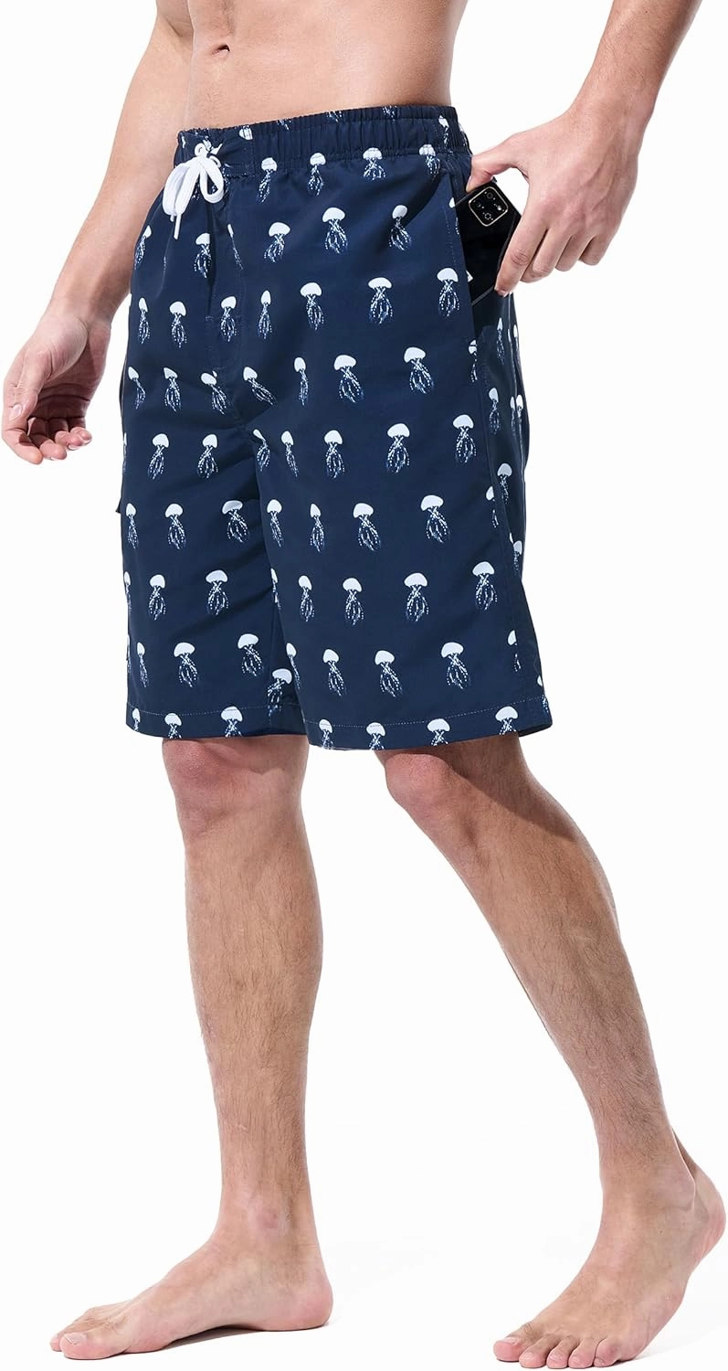 Mens Swim Trunks Board Shorts Swim Shorts Quick Dry 9 Inch Beach Swimwear