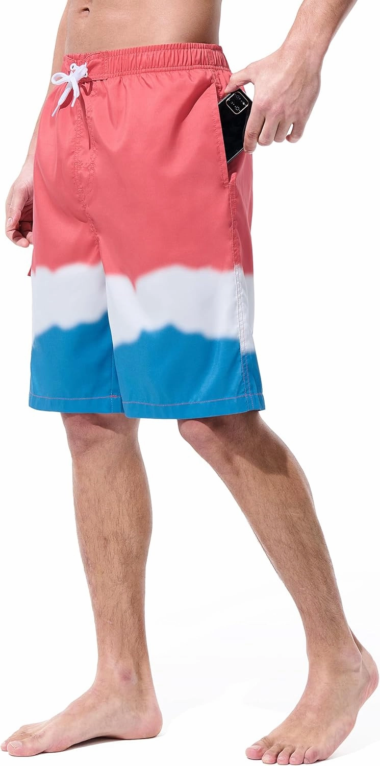 Mens Swim Trunks Board Shorts Swim Shorts Quick Dry 9 Inch Beach Swimwear