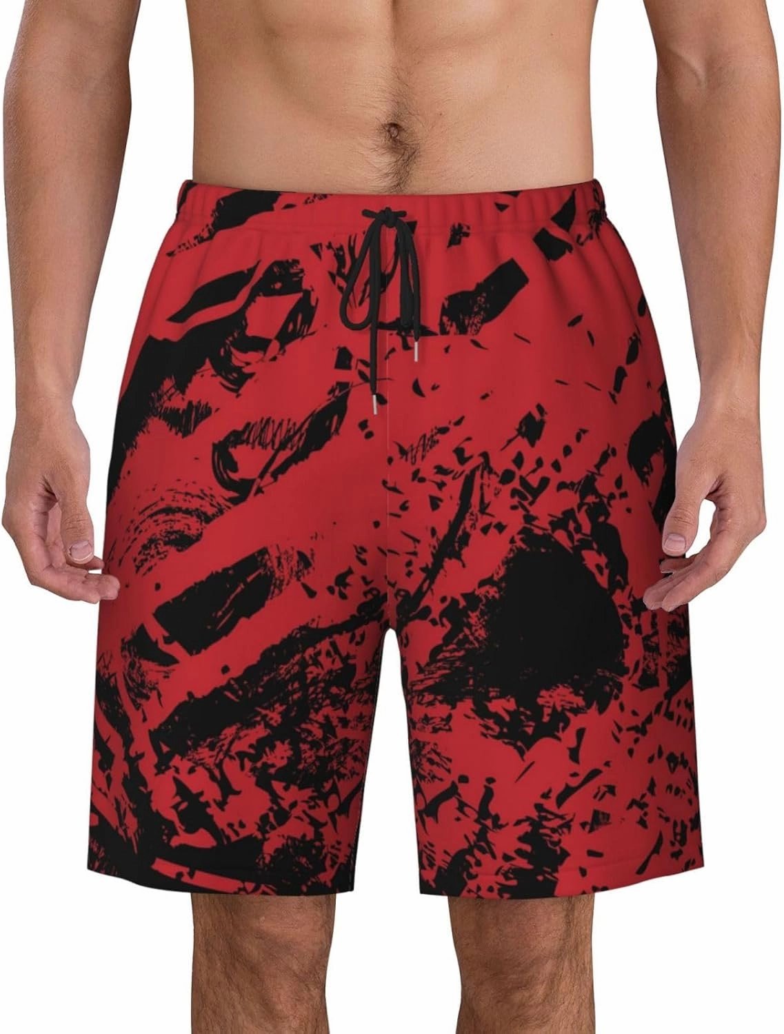 Mens Swim Trunks,Quick Dry Bathing Suits Summer Board Beach Shorts with Mesh Lining