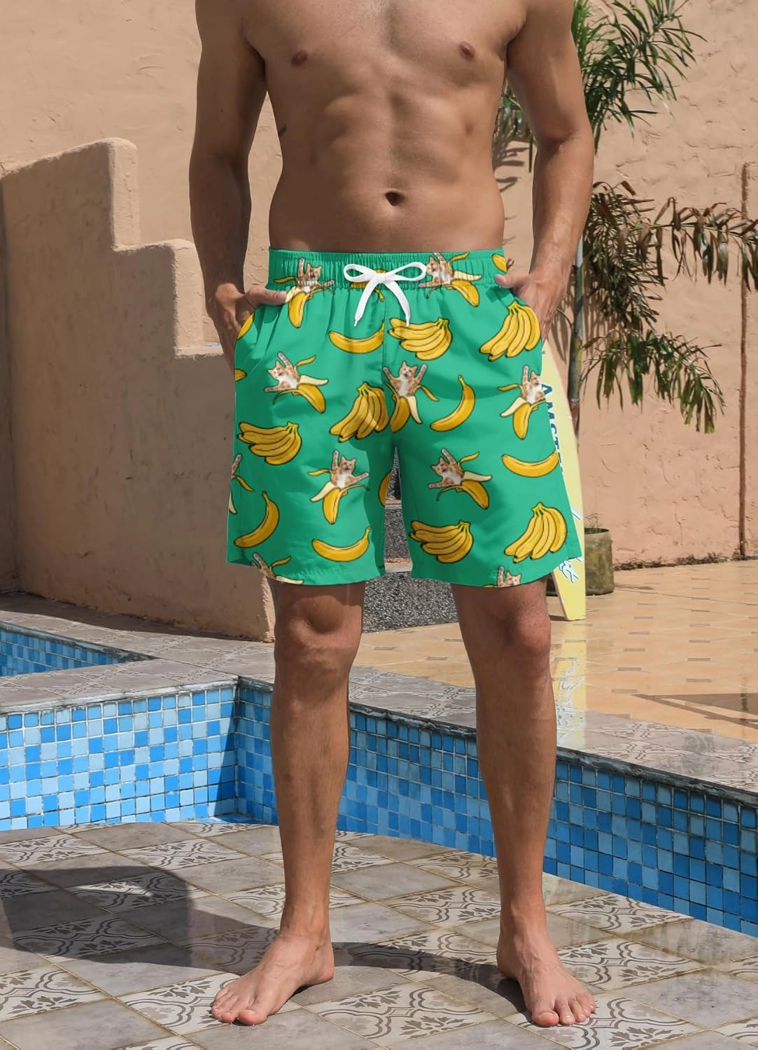 Mens Swim Trunks Quick Dry Beach Shorts Summer Boardshorts with Mesh Lining
