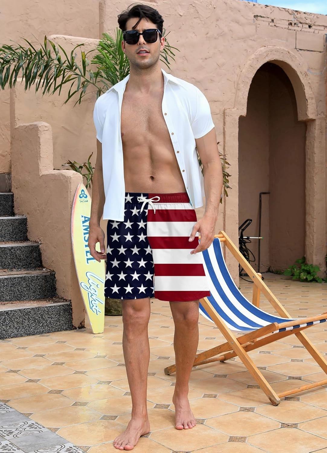 Mens Swim Trunks Quick Dry Beach Shorts Summer Boardshorts with Mesh Lining