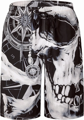 Mens Swim Trunks Quick Dry Board Shorts with Mesh Lining, Breathable Fit Print Beach Shorts Swimwear Bathing Suits
