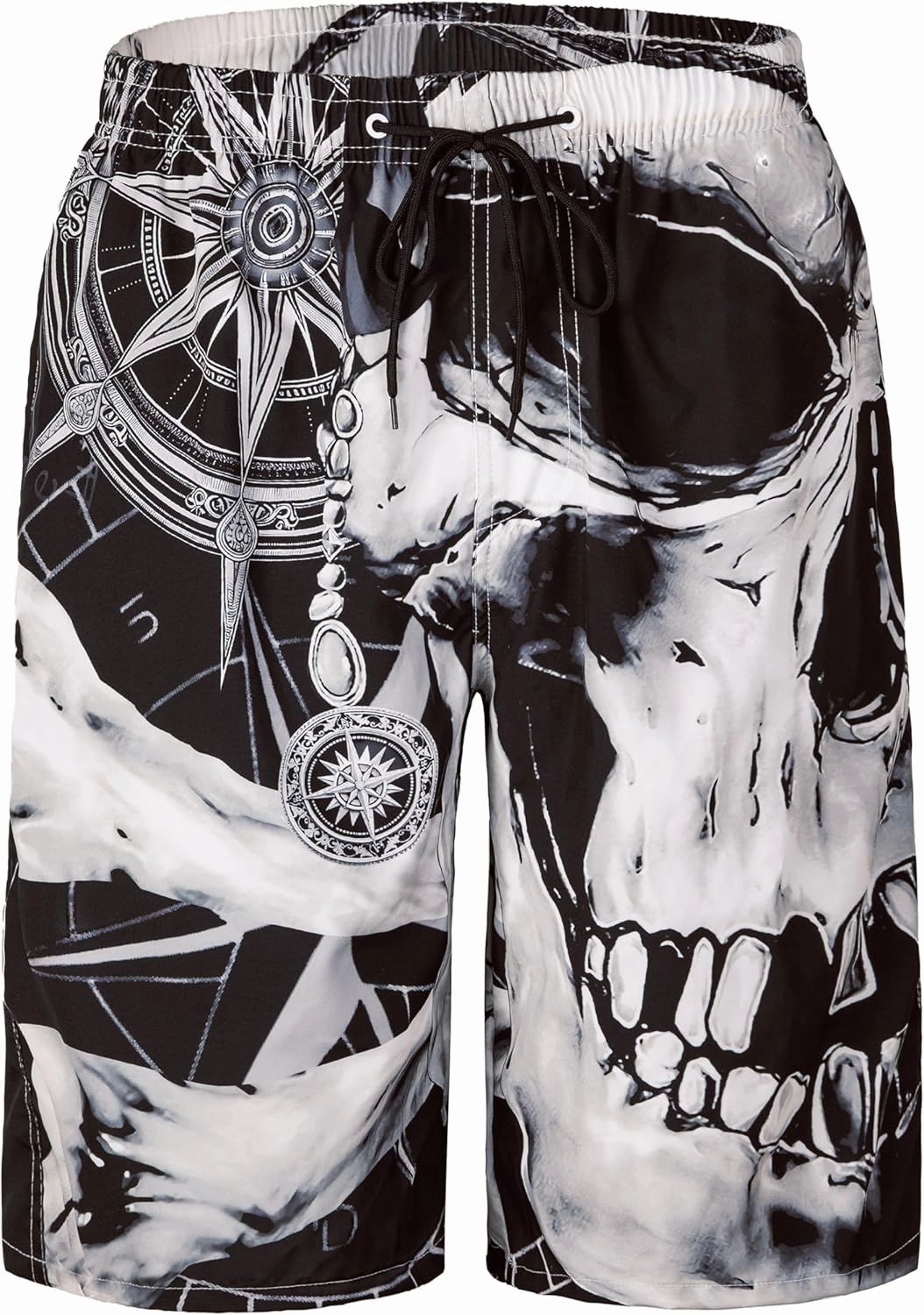 Mens Swim Trunks Quick Dry Board Shorts with Mesh Lining, Breathable Fit Print Beach Shorts Swimwear Bathing Suits