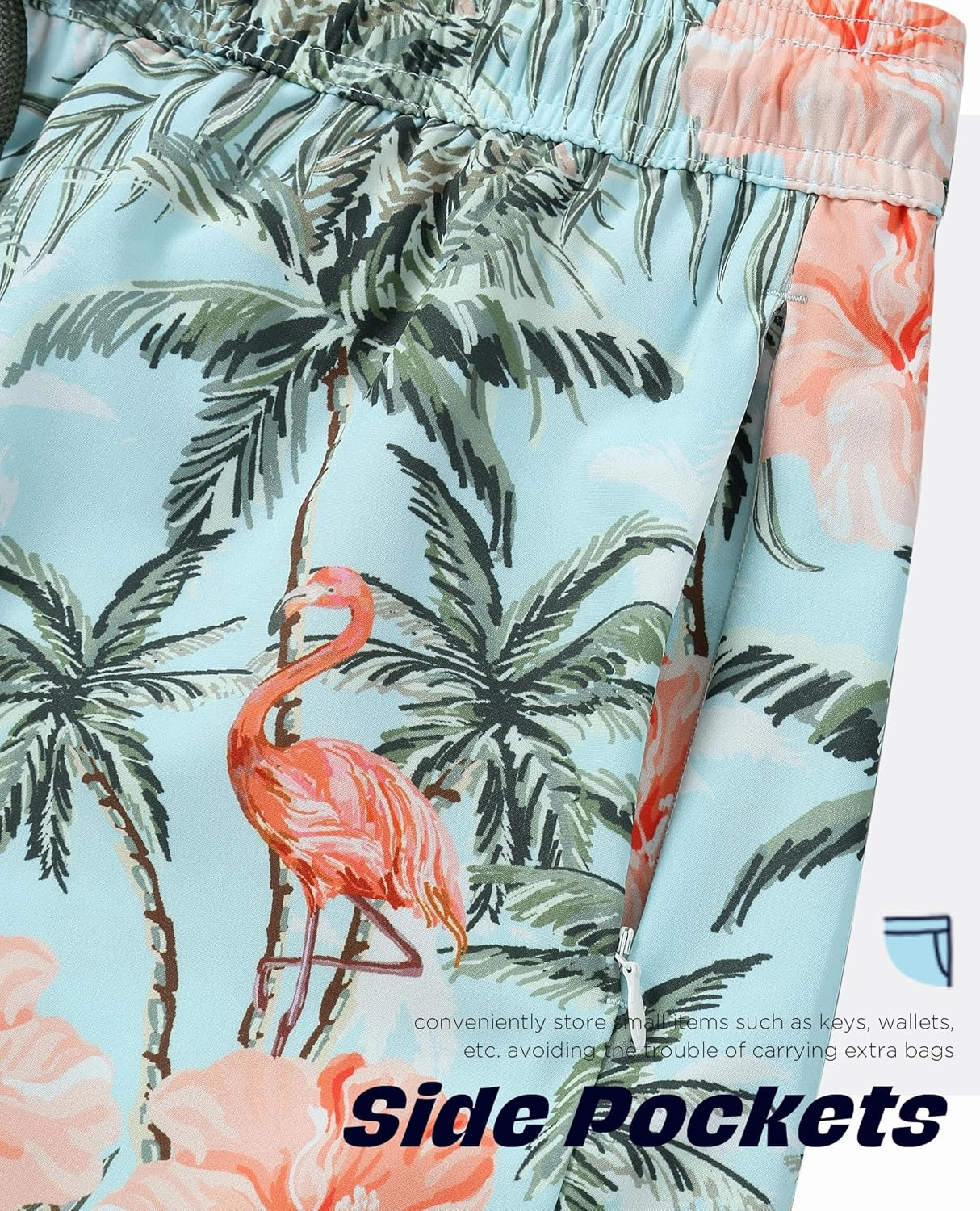 Mens Swim Trunks with Compression Liner 5 Inch Inseam Swimming Trunks Shorts for Men Bathing Suit