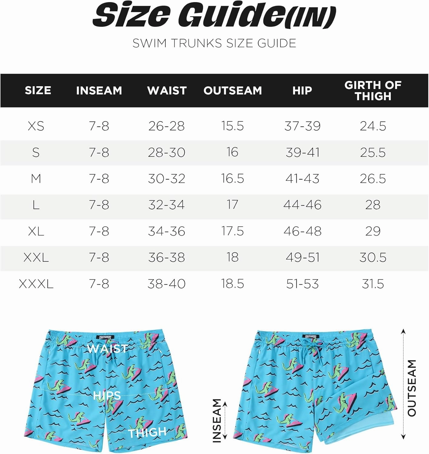 Mens Swim Trunks with Compression Liner 5 Inch Inseam Swimming Trunks Shorts for Men Bathing Suit