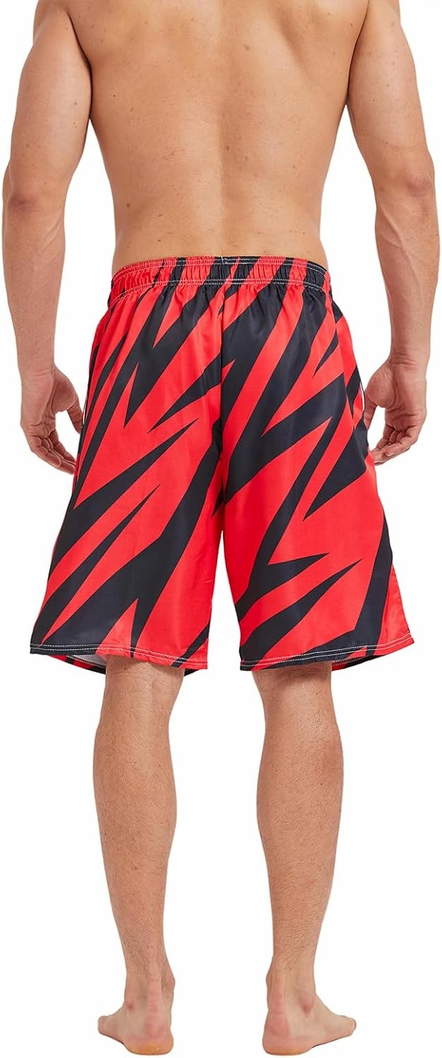 Mens Swim Trunks with Mesh Lining,Quick Dry Big Tall Board Shorts Swimsuit Beach Pants Swimwear Bathing Suits