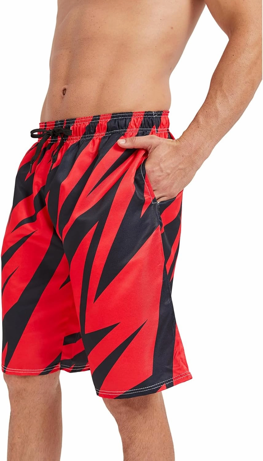 Mens Swim Trunks with Mesh Lining,Quick Dry Big Tall Board Shorts Swimsuit Beach Pants Swimwear Bathing Suits