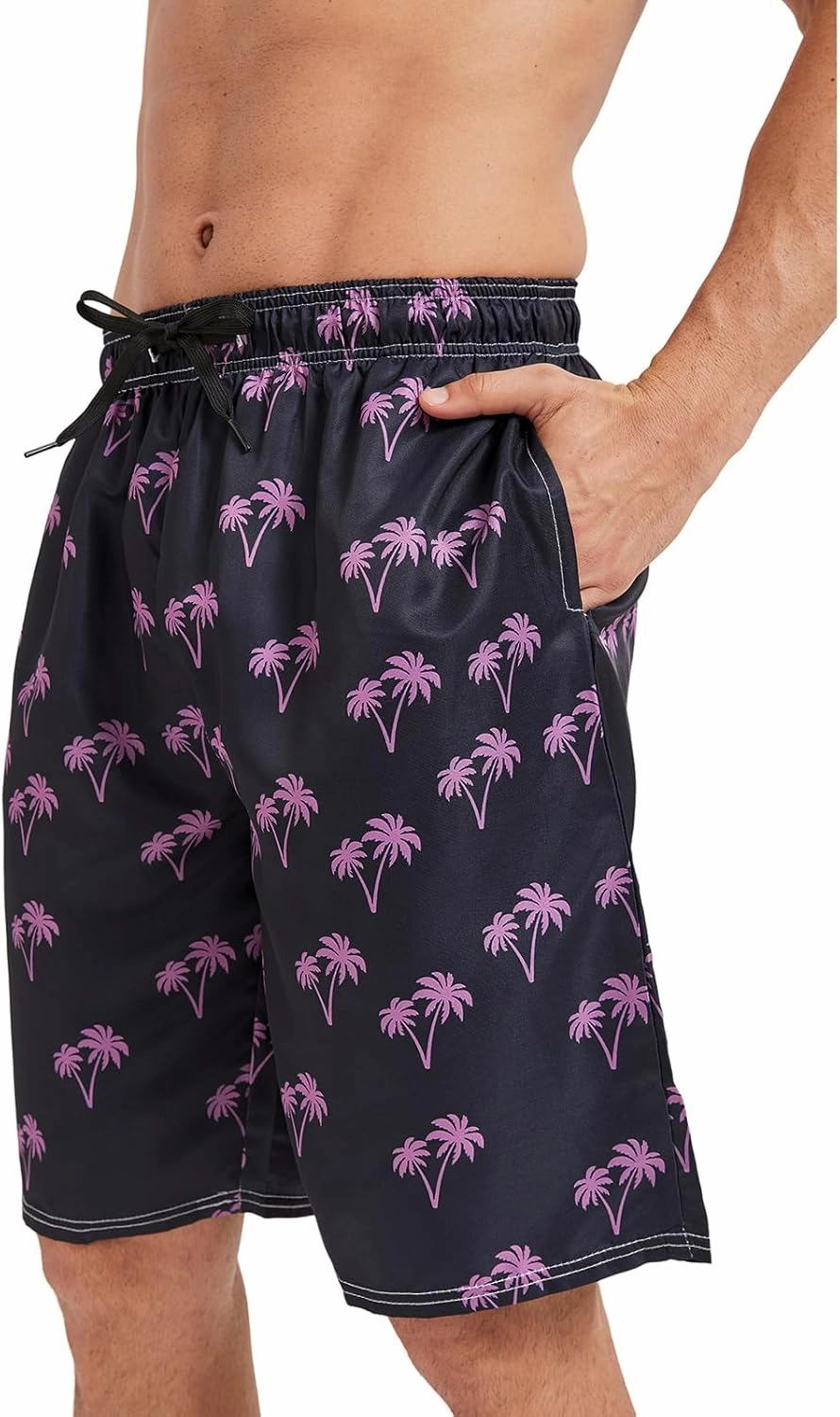 Mens Swim Trunks with Mesh Lining,Quick Dry Big Tall Board Shorts Swimsuit Beach Pants Swimwear Bathing Suits