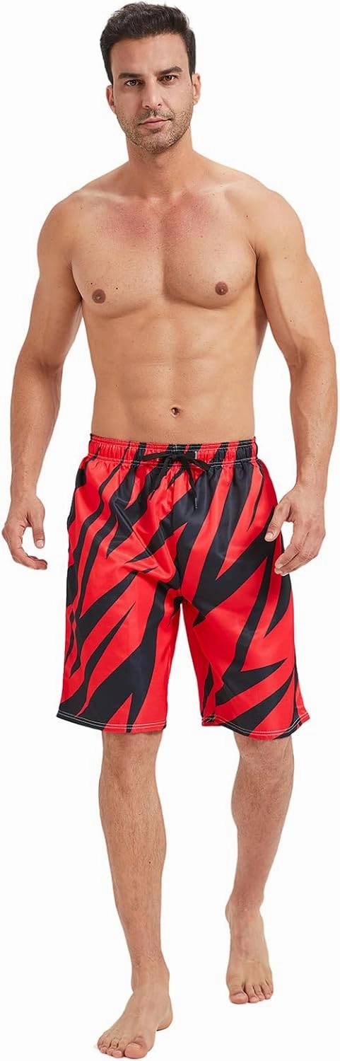 Mens Swim Trunks with Mesh Lining,Quick Dry Big Tall Board Shorts Swimsuit Beach Pants Swimwear Bathing Suits