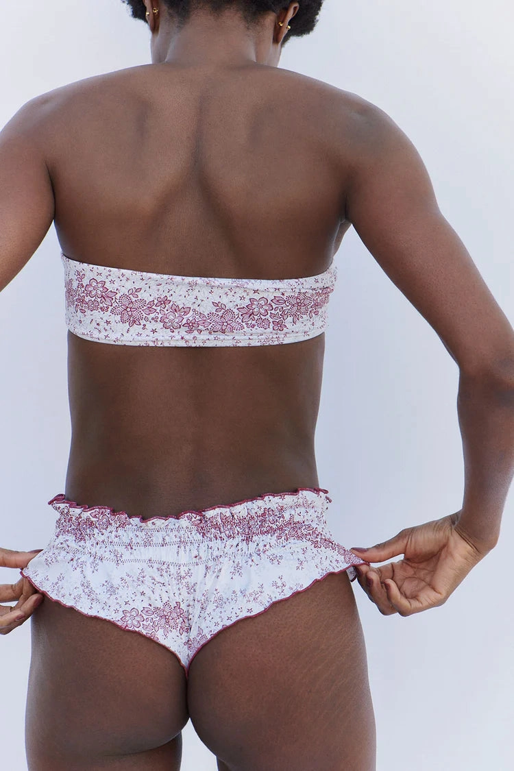 Meredith Floral Bandeau Bikini Top