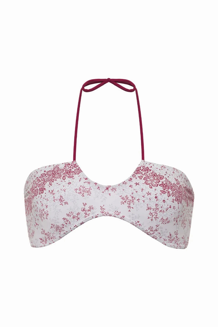 Meredith Floral Bandeau Bikini Top
