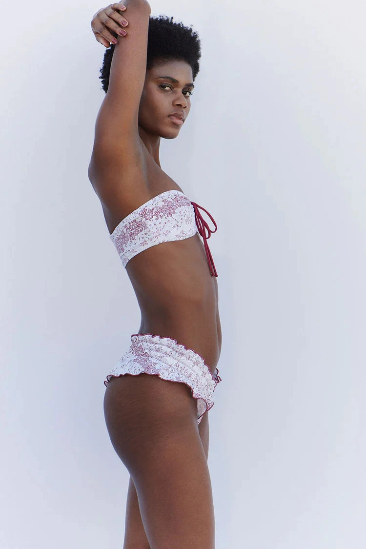 Meredith Floral Bandeau Bikini Top