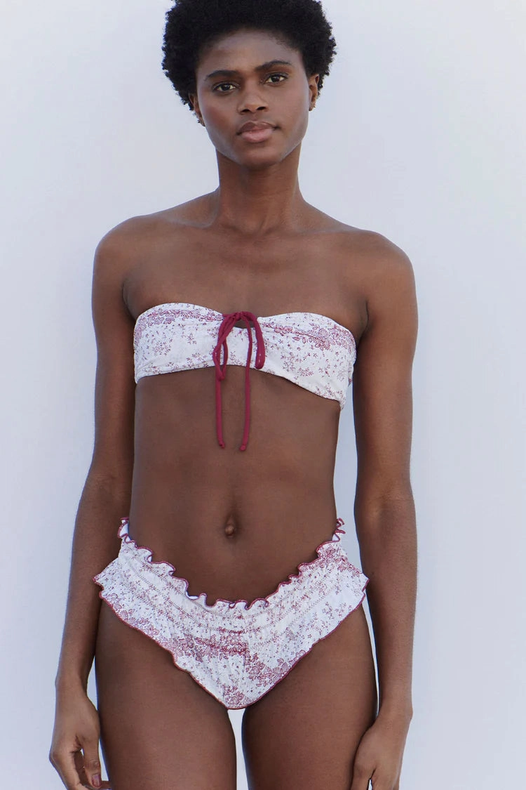 Meredith Floral Bandeau Bikini Top