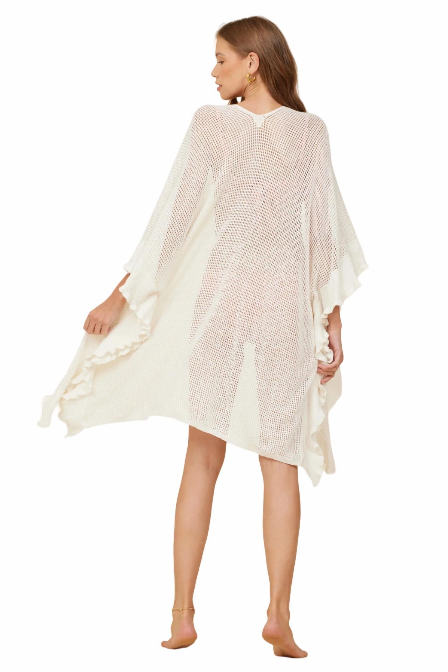 Mesh Knit Cover Up In Ivory