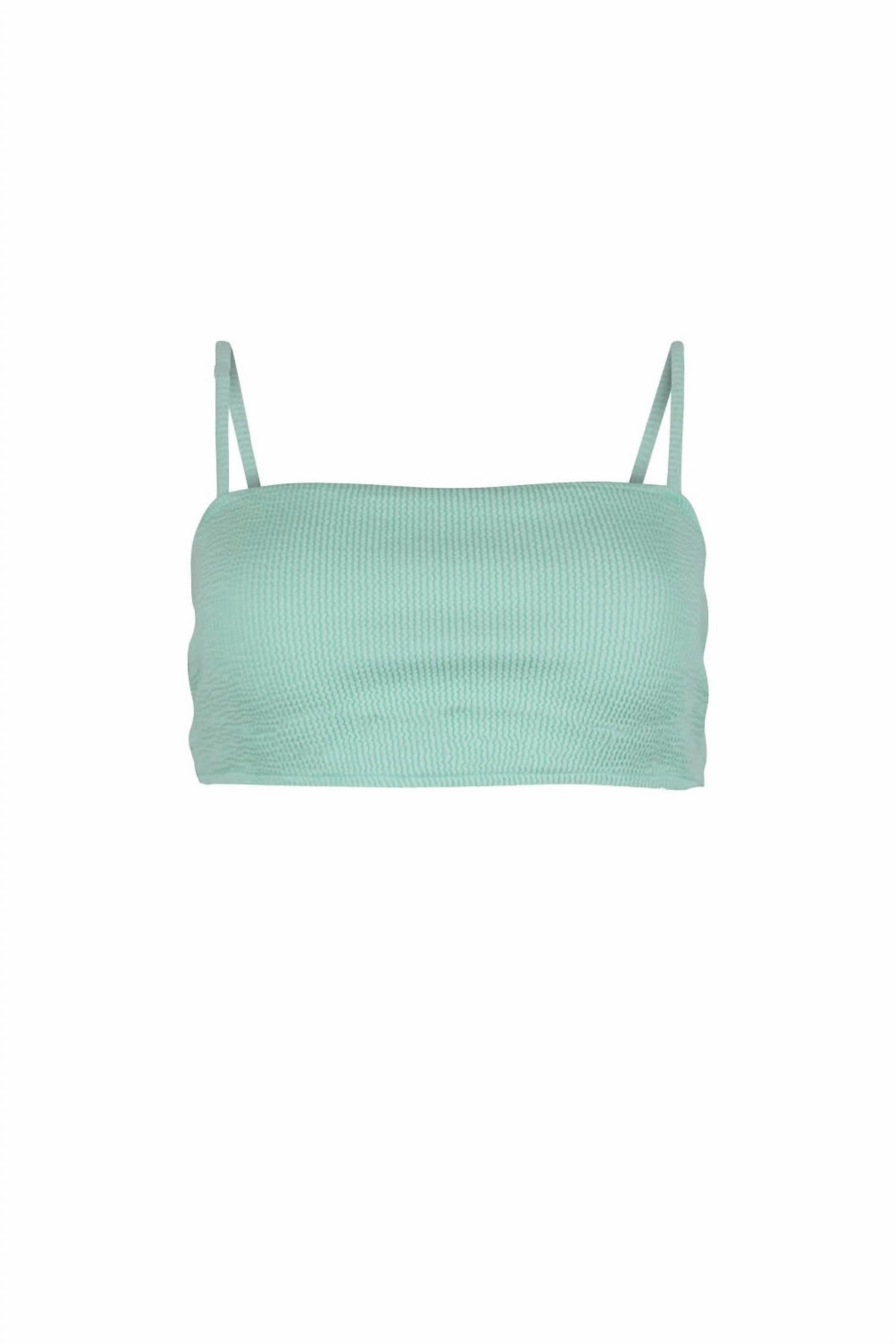 Mila Bandeau Bikini Top With Straps In Sage Green