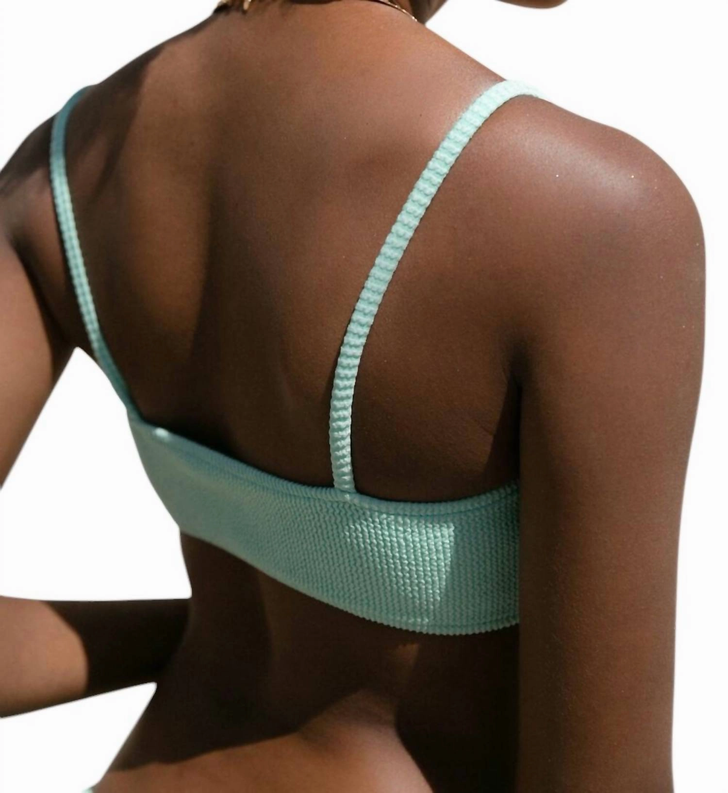 Mila Bandeau Bikini Top With Straps In Sage Green