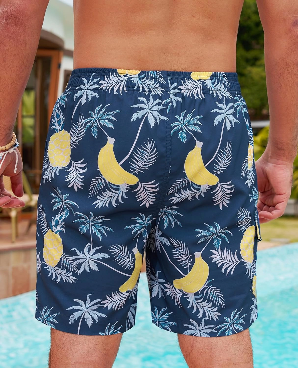 Milin Naco Mens Swim Trunks 7 Inch Inseam Compression Liner 2 in 1 Printed Swimming Short