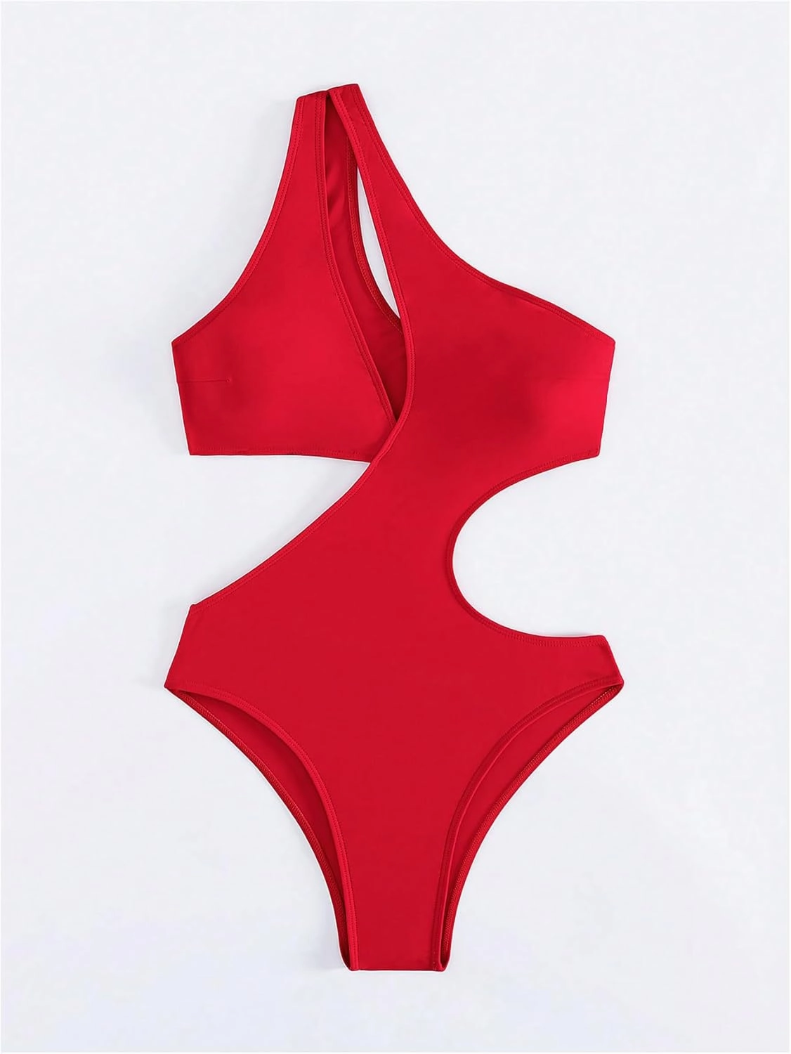 Milumia Women's Cut Out One Shoulder Sleeveless Swimwear Sexy Solid One Piece Bathing Suit