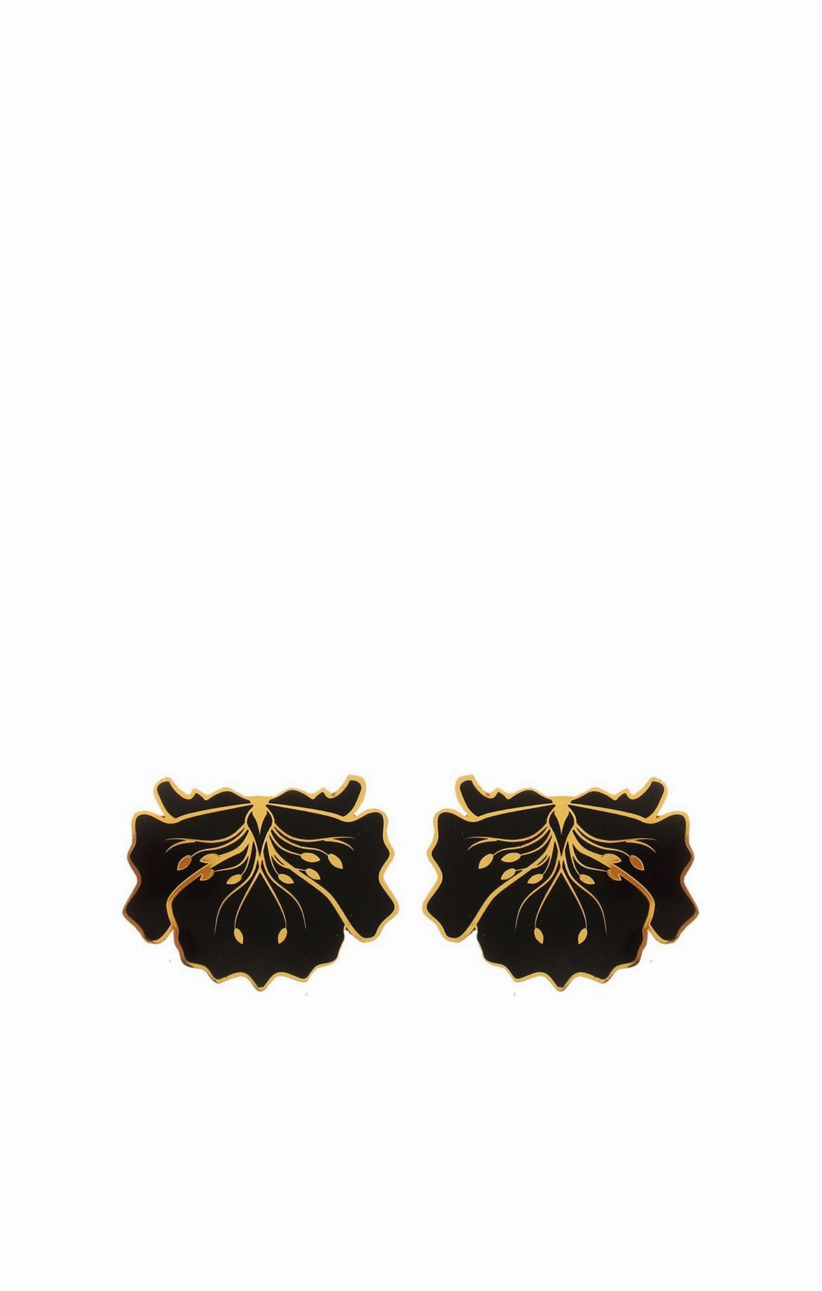 Mini Poppy Black Earrings