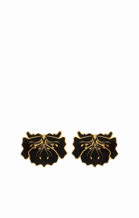 Mini Poppy Black Earrings