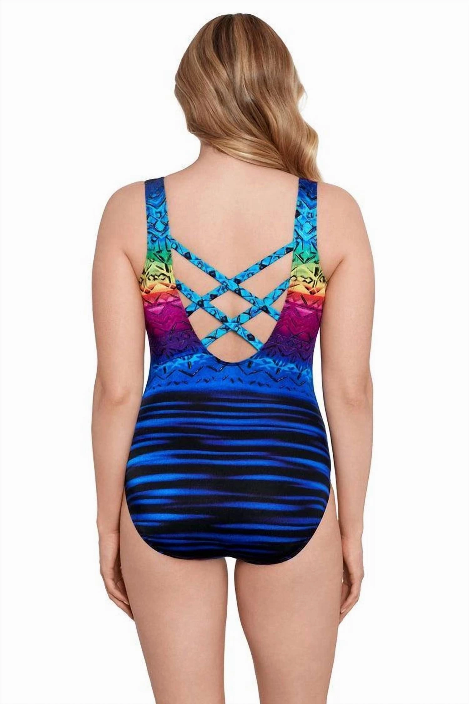 Mombasa Double X-Back Tank One Piece Brown In Multicolor