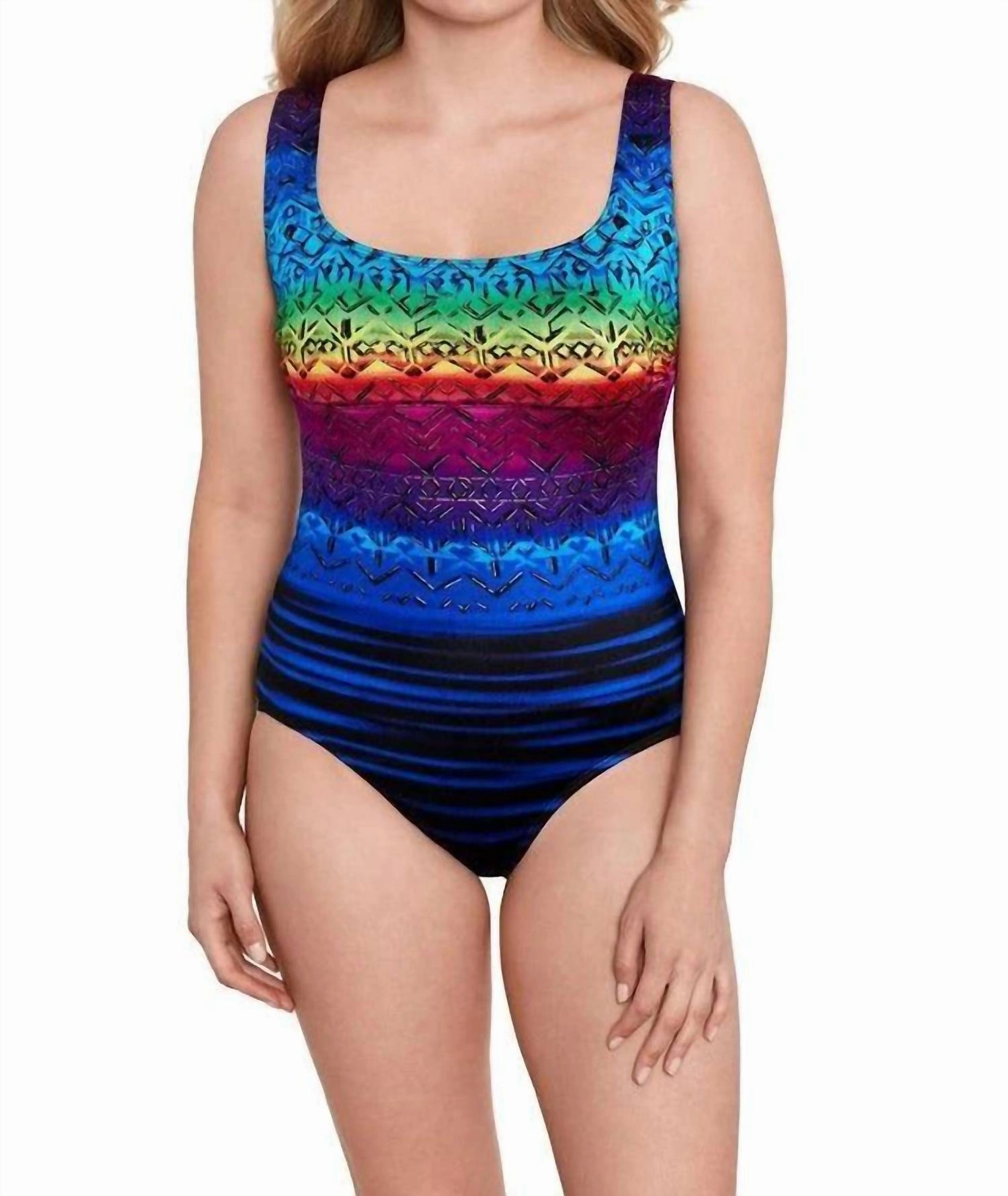 Mombasa Double X-Back Tank One Piece Brown In Multicolor