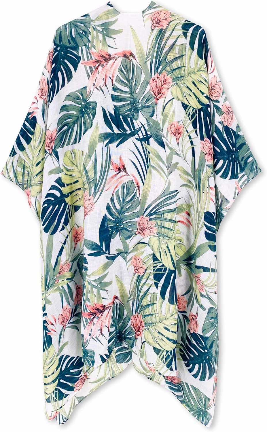 Moss Rose Women's Beach Cover up Swimsuit Kimono with Bohemian Floral Print, Loose Casual Resort Wear