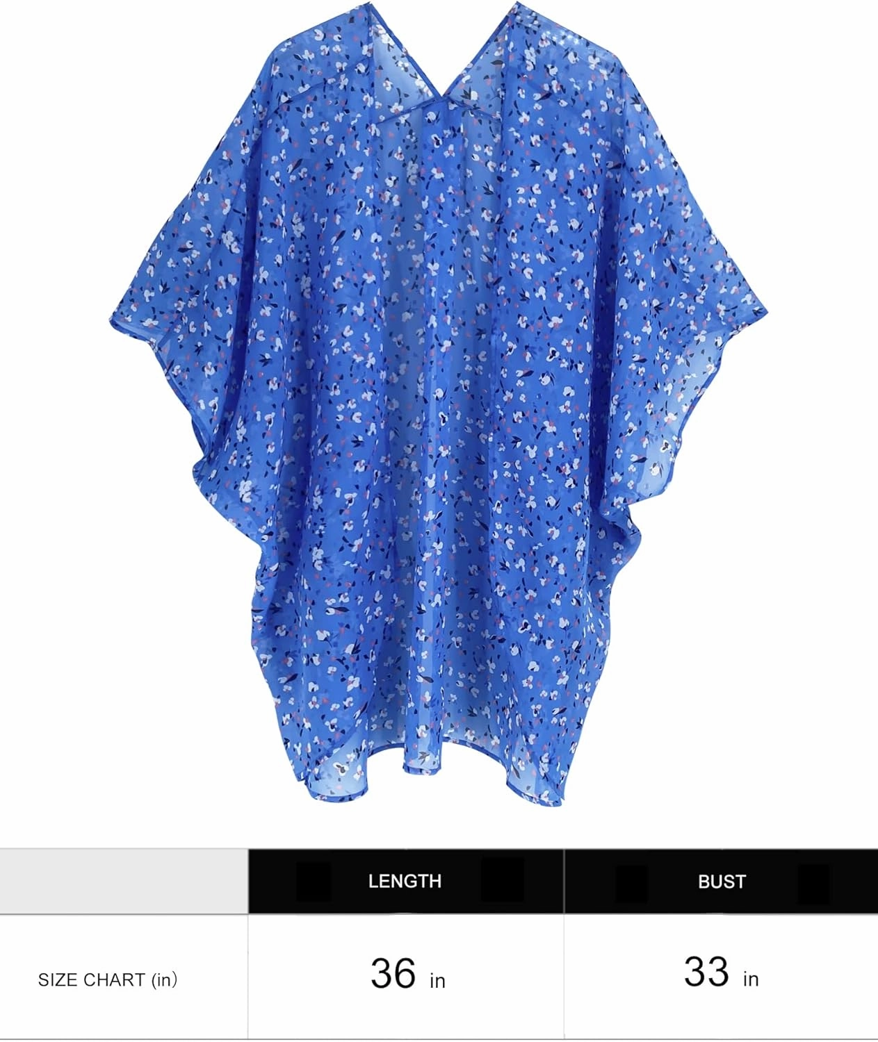 Moss Rose Women's Beach Kimono Coverup Sheer Chiffon Cover Ups, Casual Loose Open Front Cardigan Tops