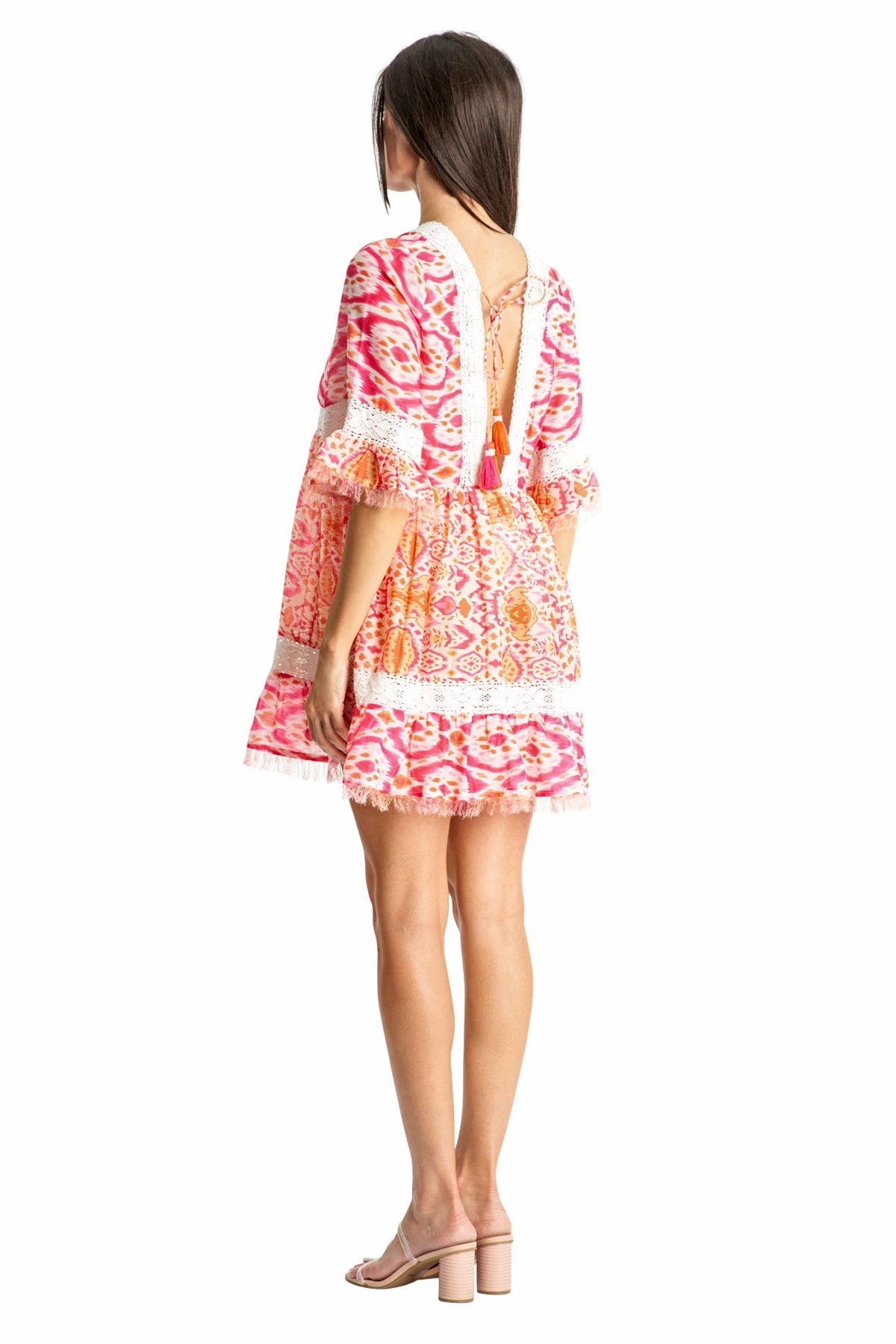 Natasha Women's Lace Trim Mini Shift Dress