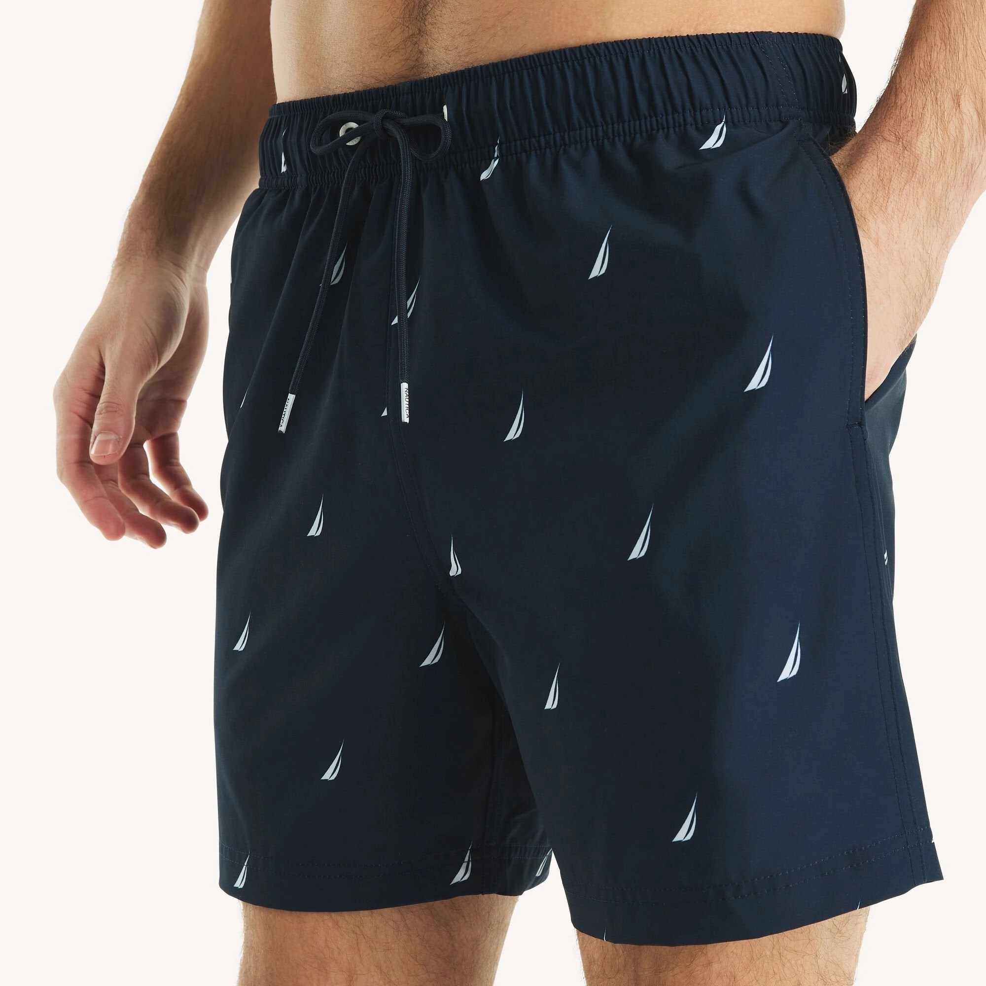 Nautica Mens 6" Printed Quick-Dry Swim