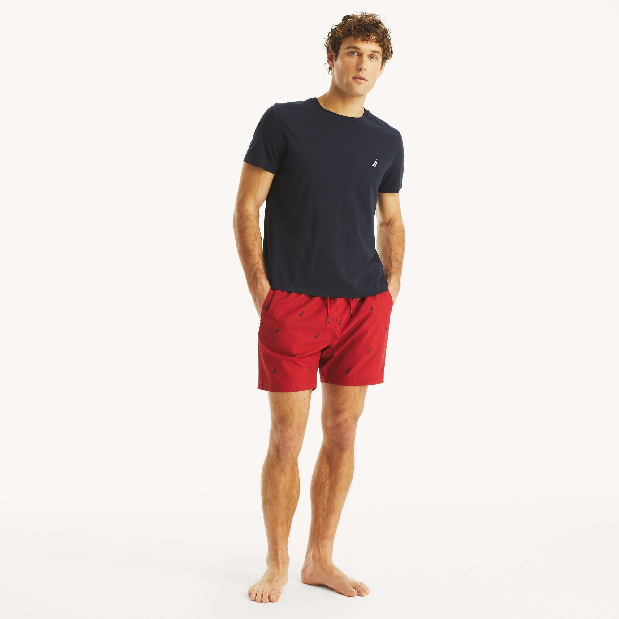 Nautica Mens 6" Printed Quick-Dry Swim
