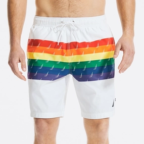 Nautica Mens Pride Sustainably Crafted 8" Print Swim