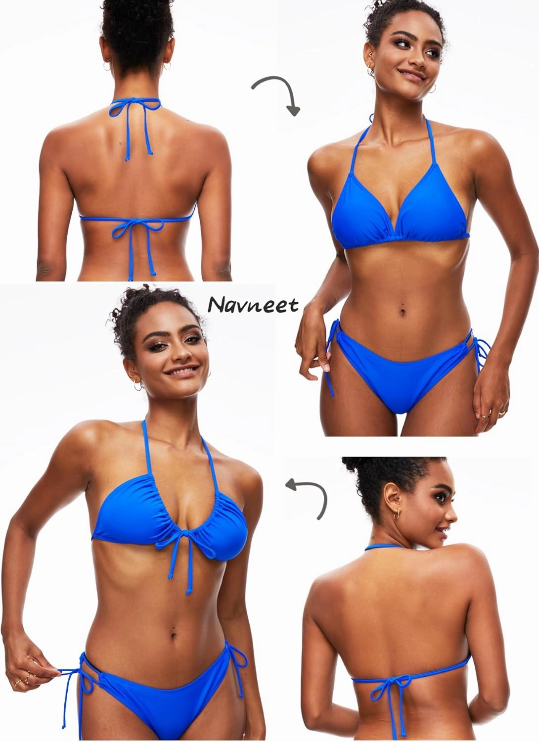 Navneet Triangle Bikini Tops for Women Halter String Bathing Suit Sexy Brazilian Bikini Swimsuit Top