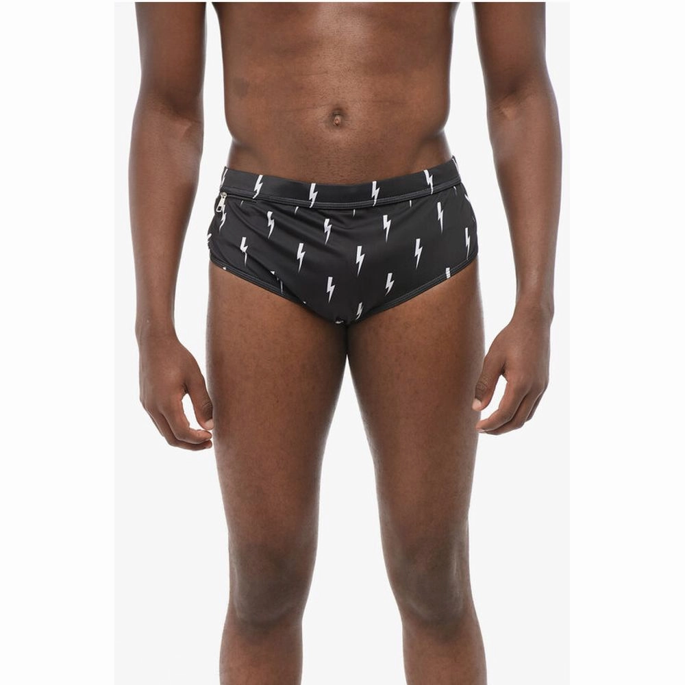 Neil Barrett Printed Swim Briefs with Men's Pocket