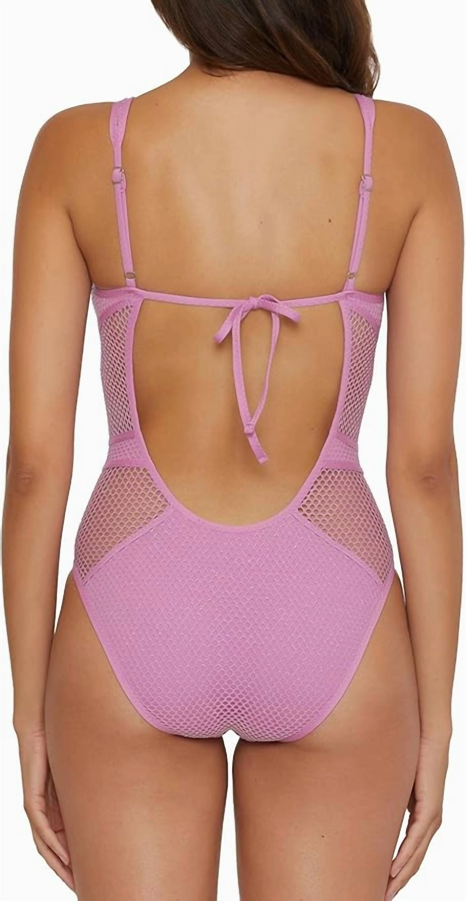 Network Show & Tell Plunge Swimsuit In Mave (Light Purple)