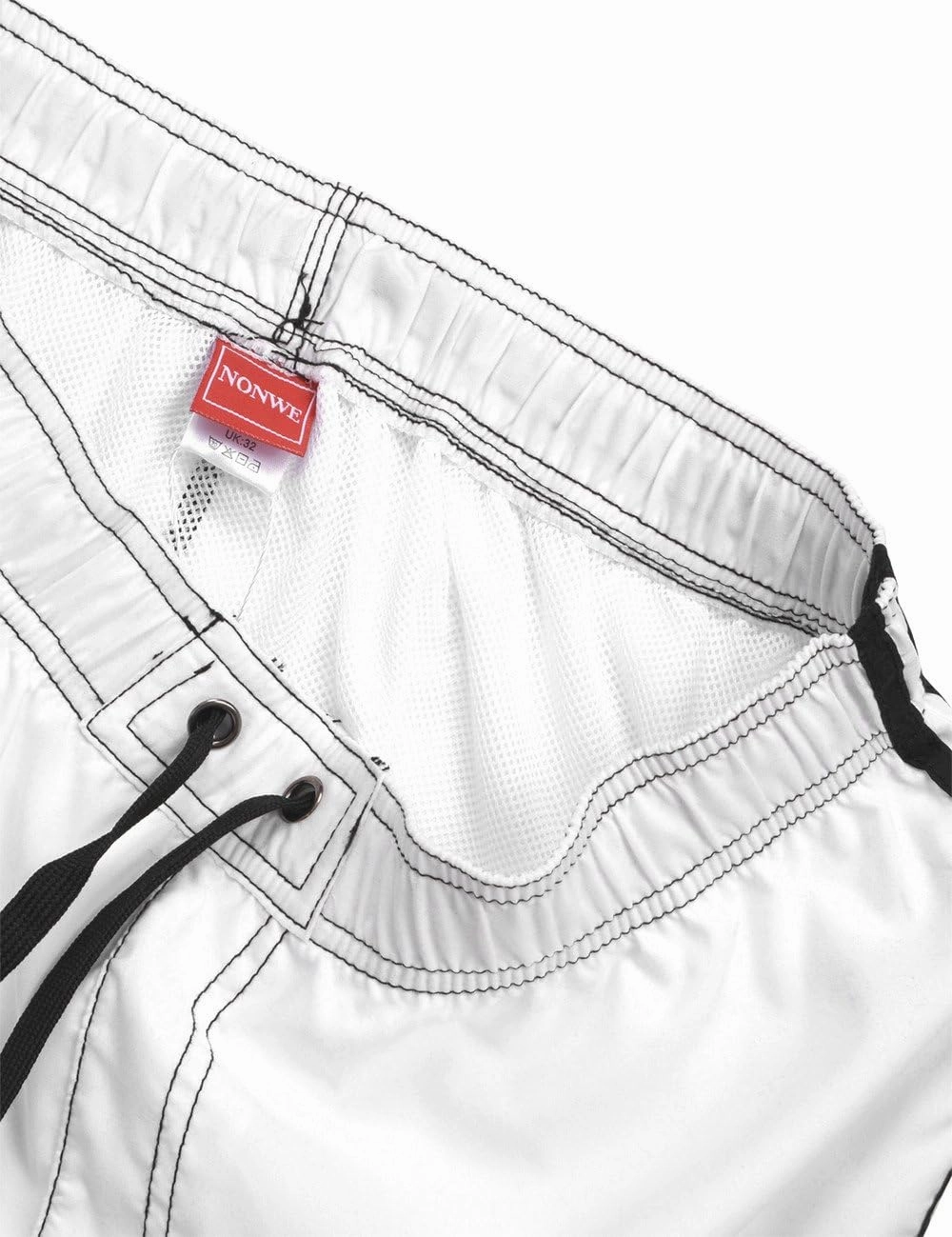 Nonwe Men's Beachwear Board Shorts Quick Dry with Mesh Lining Swim Trunks