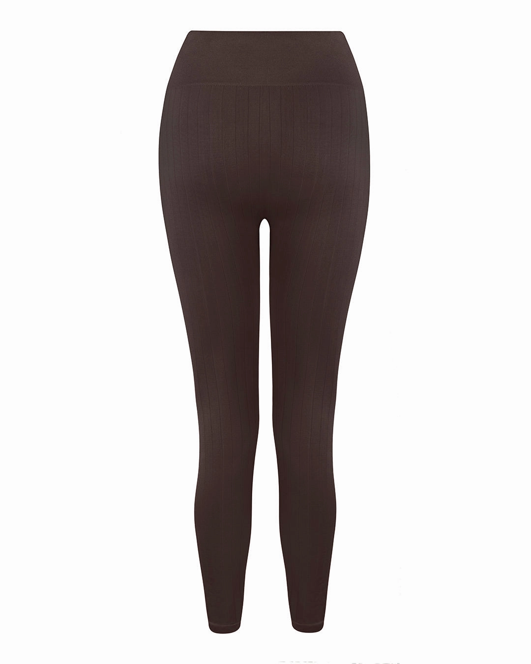 NOURISH Flat Ribbbed Leggings | Chocolate Brown