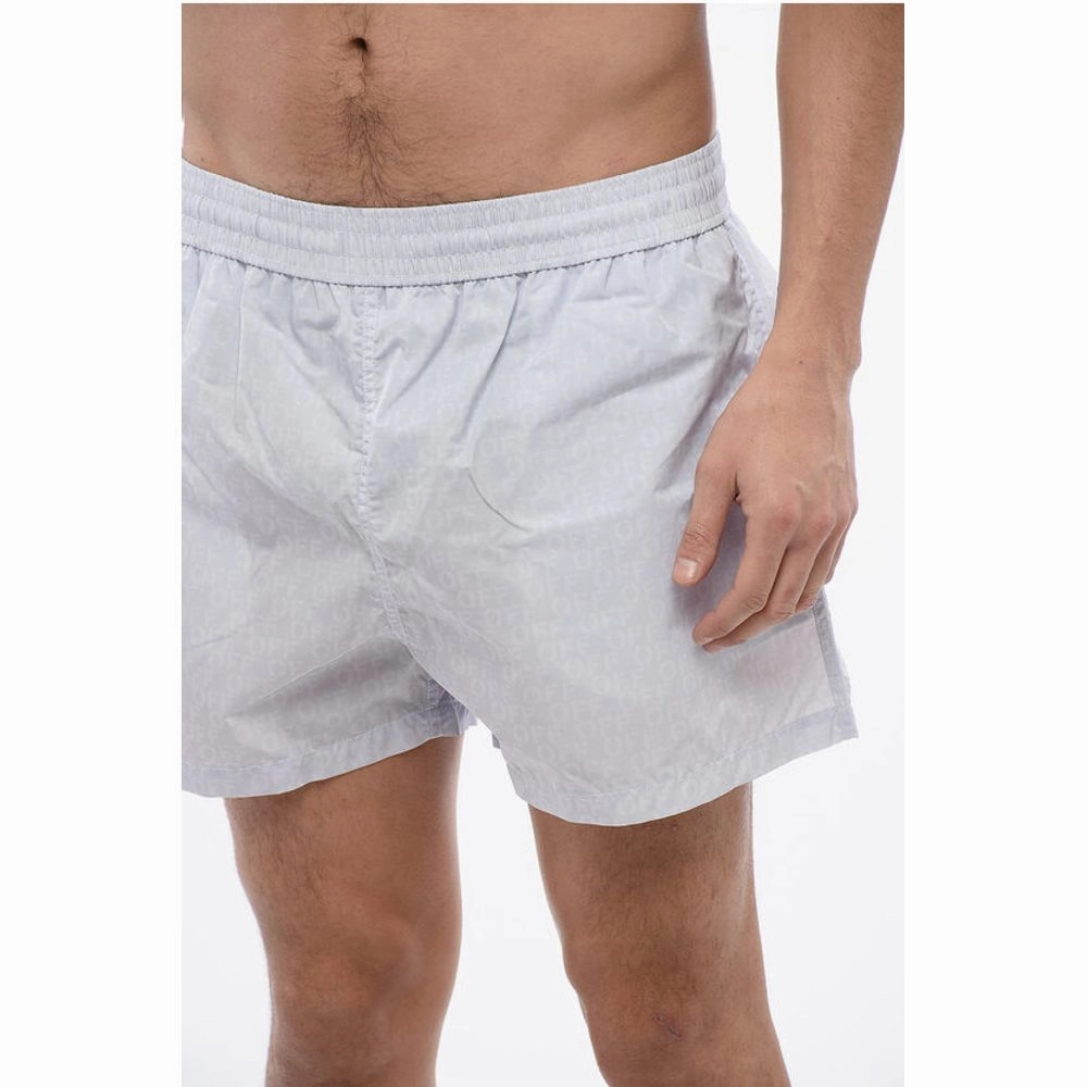 Off- All Over Logo Printed Men's Swimshorts