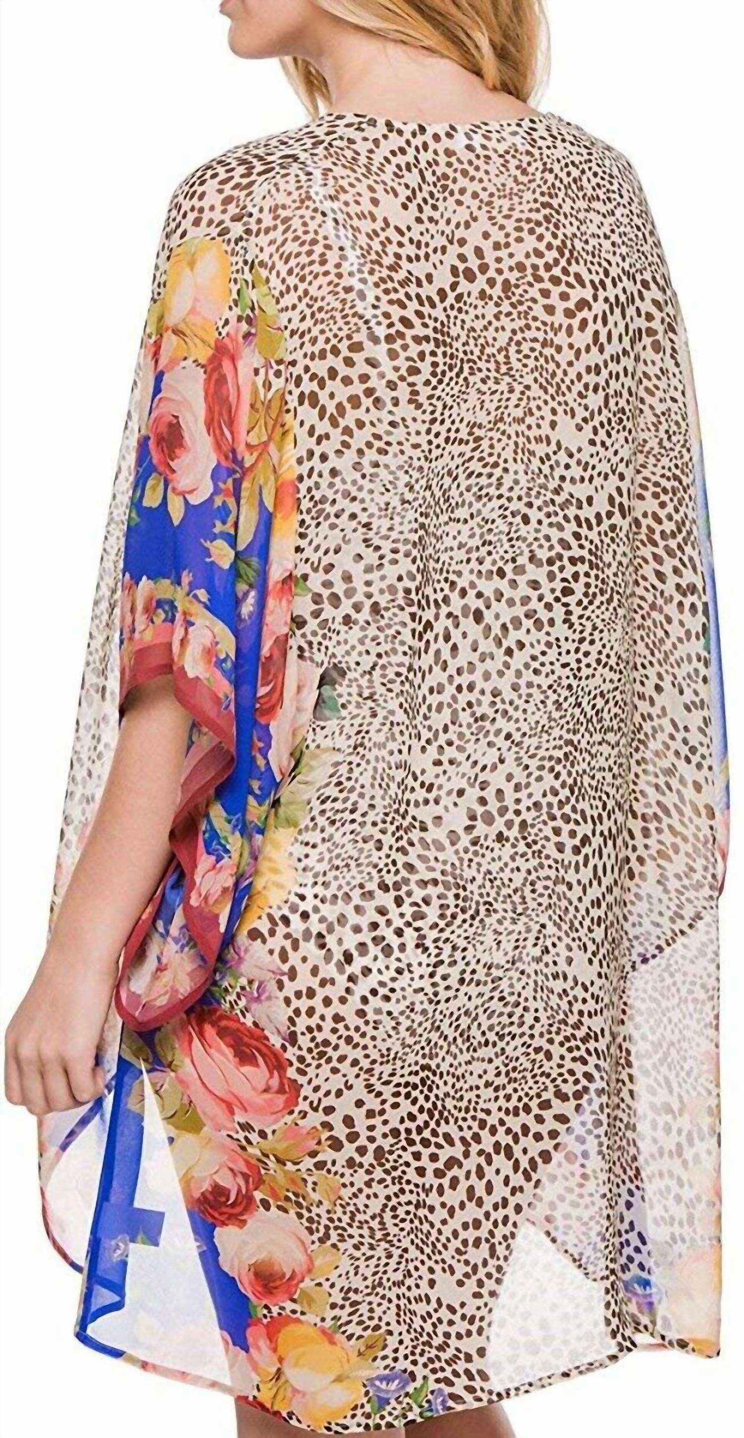 Oksana Short Kimono Cover Up In Multi