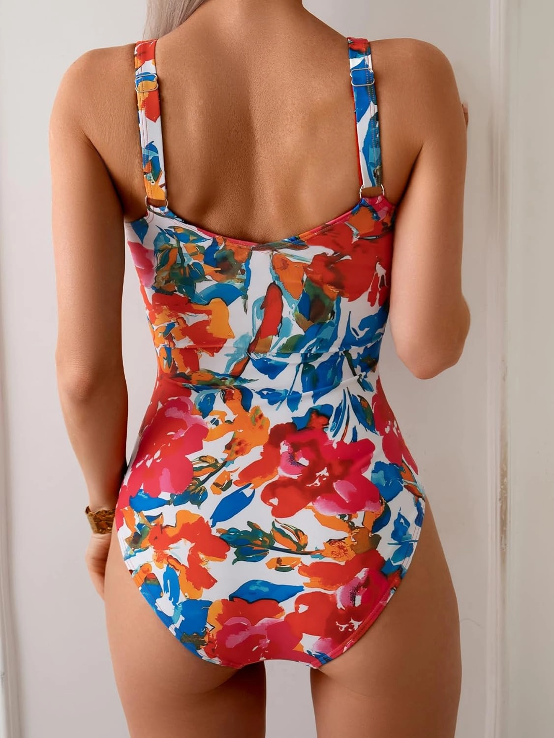 One Piece Swimsuit Tummy Control Bathing Suit for Women Ruched Slimming Swim Suit Modest Push Up Swimwear