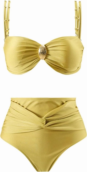 One Piece Swimsuit Women Slimming High Waisted Bikini Sets for Women Retro Ruched Bathing Suit Tummy Control