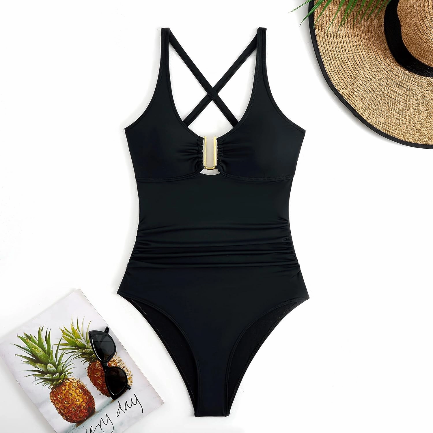 One Piece Swimsuit Women with Cover Up Set Retro Bathing Suit for Women Tummy Control Beach Wrap Skirt