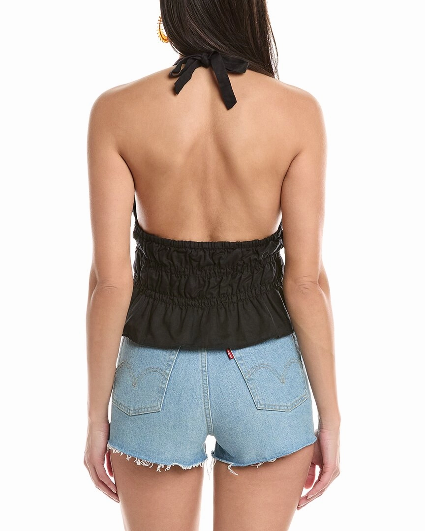 Onia Air Smocked Halter Linen-Blend Top