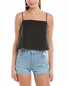 Onia Air Square Neck Linen-Blend Tank