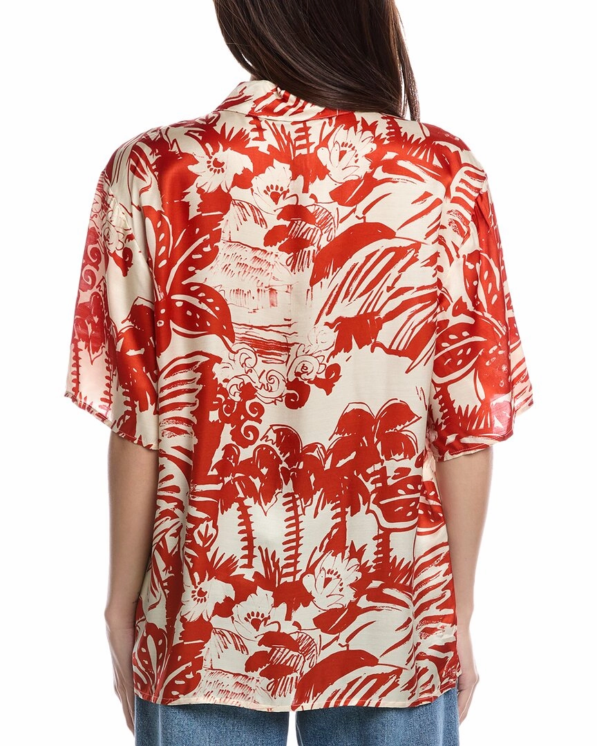Onia Oversized Button-Up Silk-Blend Shirt
