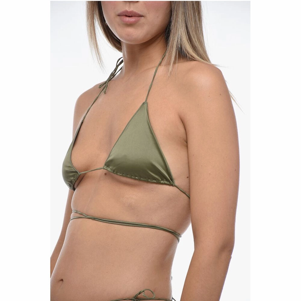 Osree Solid Color Satin Tie-Side Women's Bikini